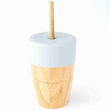 Bamboo Cup with Two Straws - Grey