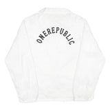 CARDINAL Mens White Nylon Button Jacket L Plain Casual Lightweight