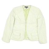 CASPER Womens Cream Button Cotton Blend Jacket UK 10 Woven Classic Style