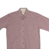 WRANGLER Mens Red & White Check Shirt S Button Down Short Sleeve Cotton Casual