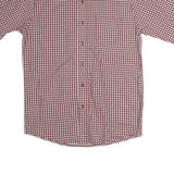 WRANGLER Mens Red & White Check Shirt S Button Down Short Sleeve Cotton Casual