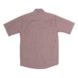 WRANGLER Mens Red & White Check Shirt S Button Down Short Sleeve Cotton Casual