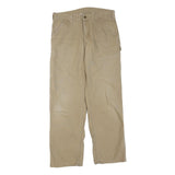 CARHARTT Mens Regular Fit Beige Cotton Blend Zip Trousers W32 L30 Workwear
