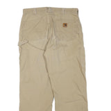 CARHARTT Mens Regular Fit Beige Cotton Blend Zip Trousers W32 L30 Workwear