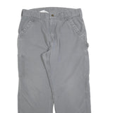 CARHARTT Mens Cotton Blend Grey Relaxed Straight Trousers W34 L30 Workwear