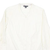 TOMMY HILFIGER Womens White Shirt Long Sleeve Collared M Classic Cotton Blend