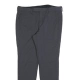 PRADA Womens Polyester Blend Black Slim Trousers W34 L30 Zip Closure Stylish