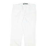 LAUREN RALPH LAUREN Womens Cotton Blend White Slim Straight Trousers W30 L28