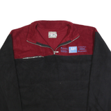 HARPUS Mens Red & Black Patterned Pullover Jumper Polyester XL Zip Neck Casual