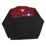 HARPUS Mens Red & Black Patterned Pullover Jumper Polyester XL Zip Neck Casual