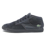 LACOSTE Chaymon Mens Black Canvas Mid Top Trainers UK 8 Stylish Everyday