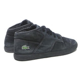 LACOSTE Chaymon Mens Black Canvas Mid Top Trainers UK 8 Stylish Everyday