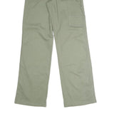 RE Womens Cotton Blend Green Regular Straight Trousers W30 L32 Casual Wear