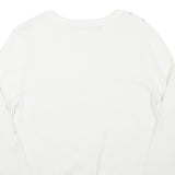 KAREN MILLEN Womens White Studded Plain Crew Neck Basic Knit Jumper S Elegant