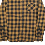 TIMBERLAND Mens Black & Brown Check Shirt M Cotton Blend Casual Classic Style