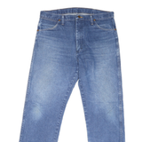 WRANGLER Mens Classic Blue Denim Jeans Cotton Blend Zip W35 L30 Casual Wear