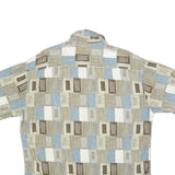 PIERRE CARDIN Mens Beige Blue Casual Rayon Shirt L Summer Patterned