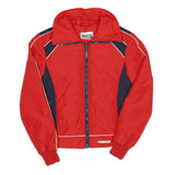 Womens Red & Navy Shell Jacket XS Polyester Blend Zip Athletic Casual Sport