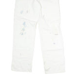 DICKIES Mens Cotton White Relaxed Straight Trousers W32 L30 Workwear Utility