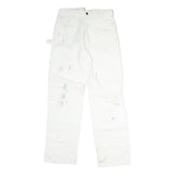 DICKIES Mens Cotton White Relaxed Straight Trousers W32 L30 Workwear Utility