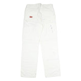 DICKIES Mens Cotton White Relaxed Straight Trousers W32 L30 Workwear Utility