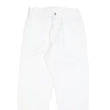 CARHARTT Womens Cotton Blend White Relaxed Straight Trousers W28 L30 Zip Casual