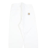 CARHARTT Womens Cotton Blend White Relaxed Straight Trousers W28 L30 Zip Casual