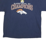MAJESTIC Mens Navy Blue Super Bowl 50 Champions Graphic T-Shirt XL Short Sleeve
