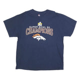 MAJESTIC Mens Navy Blue Super Bowl 50 Champions Graphic T-Shirt XL Short Sleeve