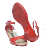 MELISSA Womens Red Ankle Strap Sandals Synthetic UK 4 Stylish Comfortable