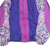 PRO SPIRIT Womens Purple & Lilac Geometric Print Nylon Zip Jacket L Lightweight