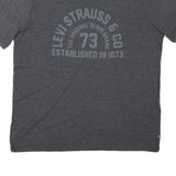 LEVI'S Mens Grey Cotton Blend Graphic T-Shirt L Short Sleeve Crew Neck Classic
