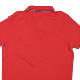 U.S. POLO ASSN Mens Red Short Sleeve Plain Polo Shirt L Cotton Blend Classic
