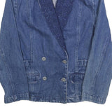 TOGETHER Womens Blue Denim Jacket S Cotton Blend Button Plain Stylish