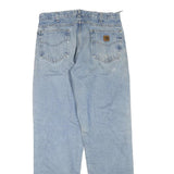 CARHARTT Mens Jeans Blue Regular Straight Denim Light W34 L34 Workwear Zip