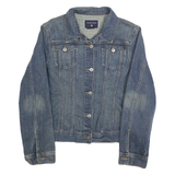 NAUTICA Girls Blue Denim Jacket XL Cotton Button Closure Plain Stylish