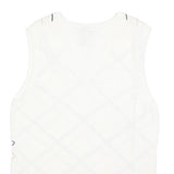 IZOD Womens White Sleeveless Patterned V Neck Basic Knit Jumper L Cotton