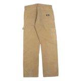 DICKIES Mens Cotton Blend Beige Relaxed Straight Trousers W30 L30 Workwear