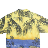 MAUI MAUI Mens Yellow & Blue Tropical Print Shirt L Hawaiian Polyester Casual
