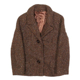 ALEXON Womens Brown Tweed Button Jacket XS Woven Classic Outerwear Smart