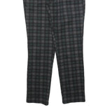 CARNABY Womens Cotton Blend Slim Black Grey Check Trousers W26 L26 Stylish