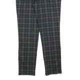 CARNABY Womens Cotton Blend Slim Black Grey Check Trousers W26 L26 Stylish