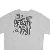 CARHARTT Mens Grey Gun Control Debate Graphic T-Shirt L Short Sleeve Crew Neck
