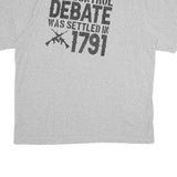 CARHARTT Mens Grey Gun Control Debate Graphic T-Shirt L Short Sleeve Crew Neck