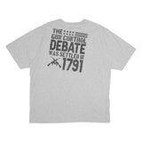 CARHARTT Mens Grey Gun Control Debate Graphic T-Shirt L Short Sleeve Crew Neck