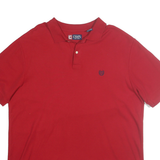 CHAPS Mens Red Short Sleeve Polo Shirt XL Plain Cotton Casual