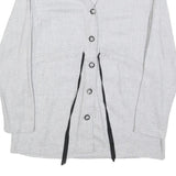 PAULA JANZ Womens Grey Wool Blend Button Top Long Sleeve V-Neck XS Stylish