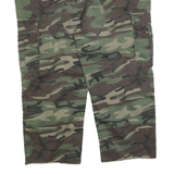 ESSE EMME Mens Cotton Blend Green Camouflage Relaxed Cargo Trousers W42 L25