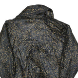 Womens Black & Gold Patterned Button Jacket M Polyester Blend Lightweight