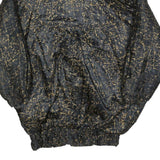 Womens Black & Gold Patterned Button Jacket M Polyester Blend Lightweight